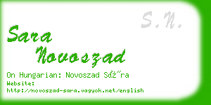 sara novoszad business card